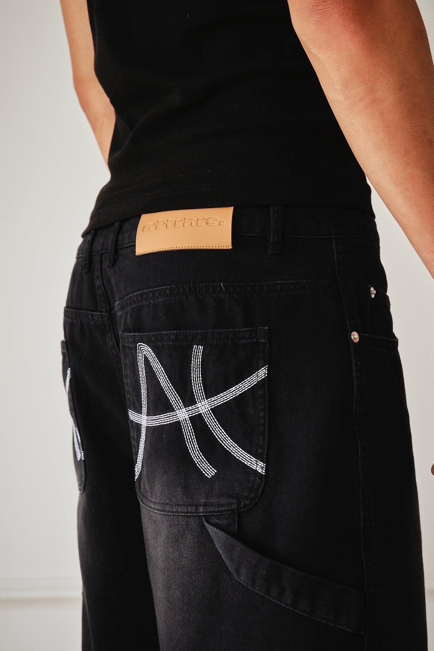 Carpenter Shorts - Washed Black Denim